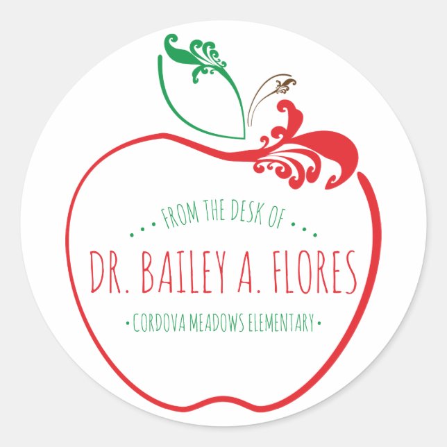 Lehrerabteilung blühe Apfel Runder Aufkleber (Vorderseite)