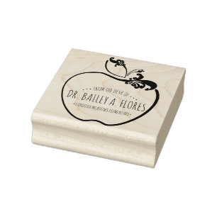 Lehrerabteilung blühe Briefmarke von Apfel Gummistempel