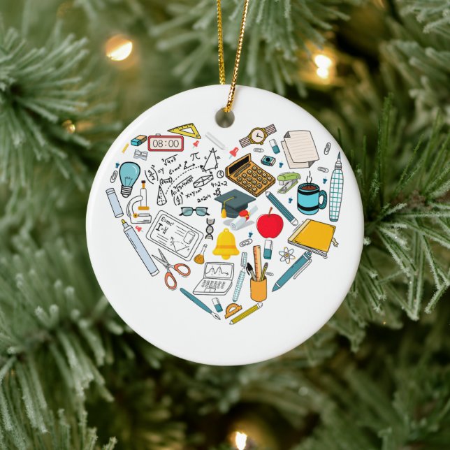 Lehrerassistent Professor Tool Heart Keramik Ornament (Baum)