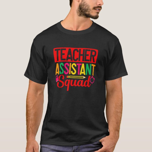 Lehrerassistent Squad School Lehrhilfe Apple T-Shirt (Vorderseite)
