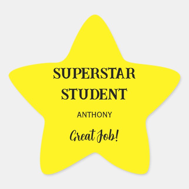Lehreraufkleber für Starstudenten Stern-Aufkleber (Vorderseite)