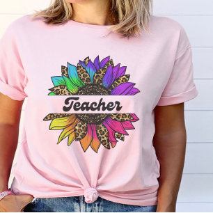 Lehrerberuf Regenbogenblume T-Shirt