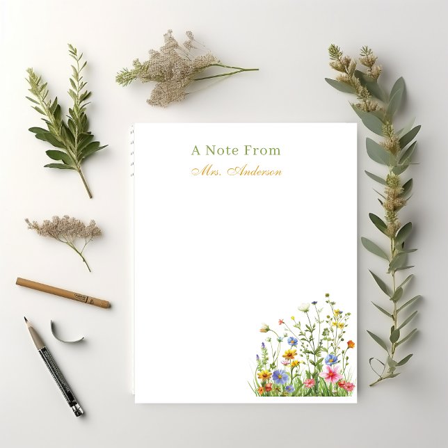 Lehrerbewertung botanische Gewohnheit Notizblock (CUTE FLORAL TEACHER NOTEPAD)