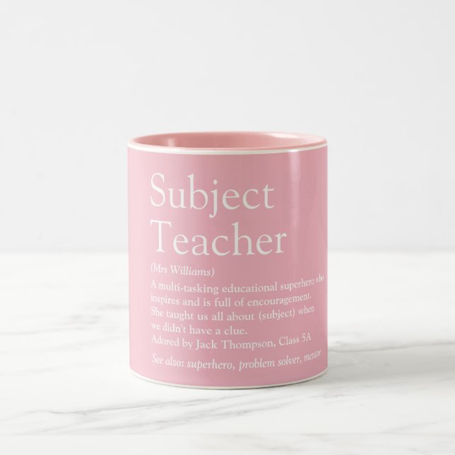 Lehrerbewertung Definition Rosa Moderne Zweifarbige Tasse (Mittel)