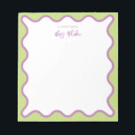 Lehrerbewertung Lila grüne Wavy Notizblock<br><div class="desc">Perfektes Geschenk für Lehrer,  mit lila,  grünem,  gewelltem Rand. Für eine erweiterte Anpassung dieses Designs,  z.B. das Ändern des Layouts,  des Schriftartes oder der Textgröße,  klicken Sie bitte auf den obigen Button "KENNEN". Bitte kontaktieren Sie mich für weitere Fragen!</div>