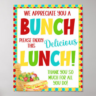 Lehrerbewertung Mittagessen Unterschrift Poster