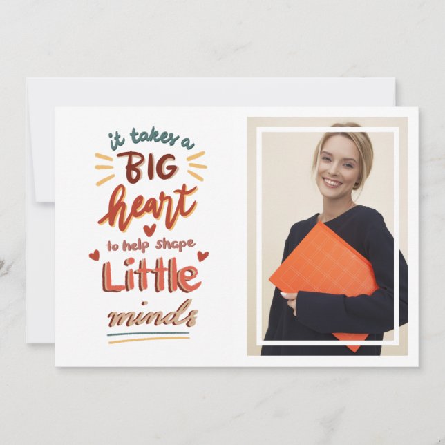 Lehrerbewertung Valentine Foto Grußkarte Feiertagskarte (Vorderseite)