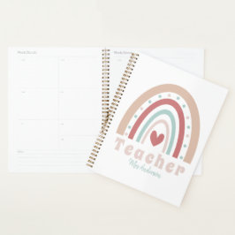 Lehrerbewertung zurück zur Schule Boho Rainbow Planer