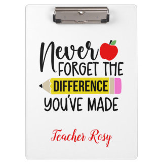 Lehrerbewertungsklammern Vergessen Sie nie Klemmbrett