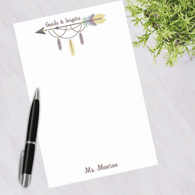 Lehrerbewertungsleitfaden und Inspirier Boho Arrow Post-it Klebezettel (Von Creator hochgeladen)