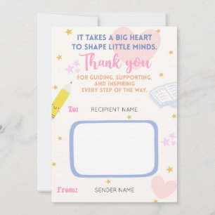 Lehrerbewertungsstitel Karteninhaber für Lehrer Dankeskarte