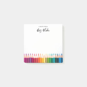 Lehrerbewertungsstitel Rainbow Pencils Post-it Klebezettel