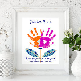 Lehrerbewertungsvorlage für DIY-Handdruckvorlage Poster