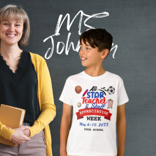 Lehrerbewertungswoche Alle Star School Kinder T-Shirt