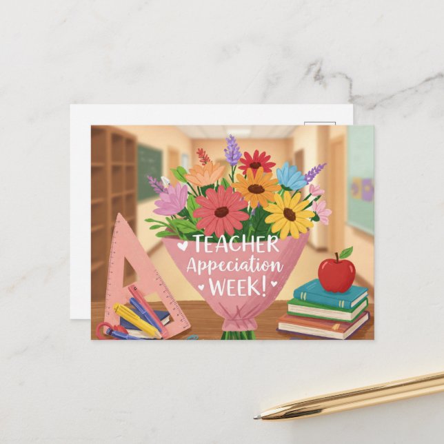 Lehrerbewertungswoche Postkarte (Vorderseite/Rückseite Beispiel)