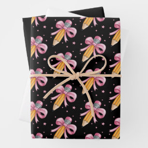 Lehrerbogen Bleistift Lehrleben Dankeschön Geschen Geschenkpapier Set