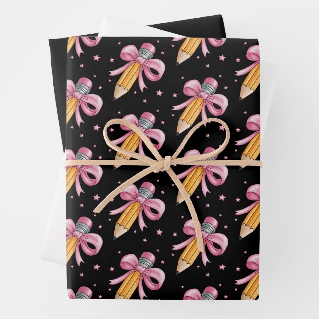 Lehrerbogen Bleistift Lehrleben Wertschätzung Gesc Geschenkpapier Set (Beispiel)
