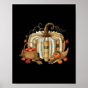 Lehrerbuch Kürbis Herbst Lesen Thanksgiving Herbst Poster