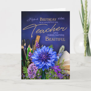 Lehrerbüro-Blumenkarte zum Geburtstag Karte