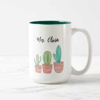 Lehrerdank-Kaffeekaktus-Tasse Zweifarbige Tasse