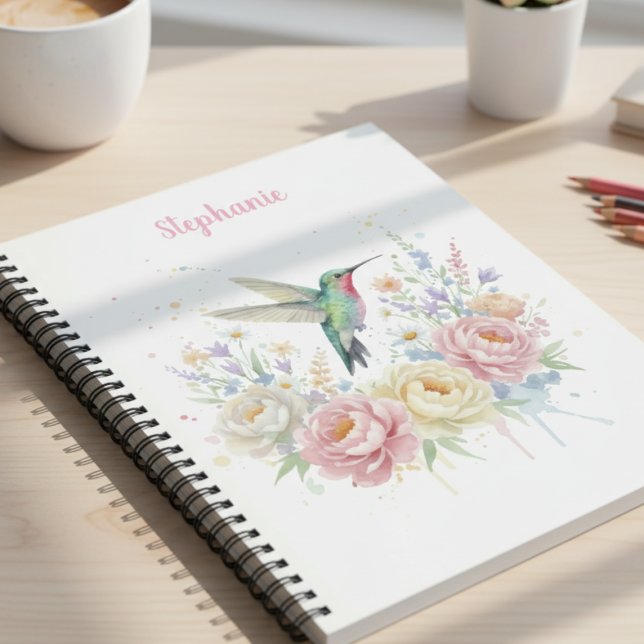 Lehrerdank Kolibri Blumen Botanisch Planer (Floral hummingbird daily planner)