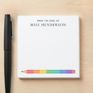 Lehrerdankesch-Regenbogen-Bleistift individuell Post-it Klebezettel