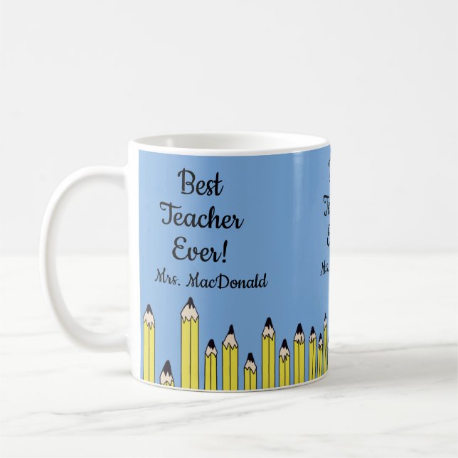 Lehrerdankeschön-Geschenk bester Lehrer überhaupt Kaffeetasse (Links)