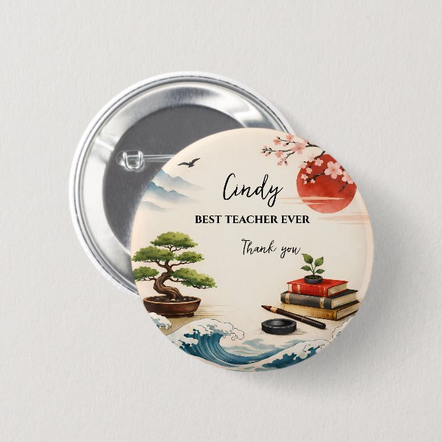 Lehrerdankeschön‑Geschenk | Ende des Schuljahres Button (Vorne & Hinten)