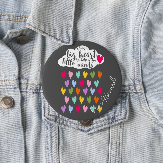 Lehrerdankgeschenk für großes Herz Button (Beispiel)