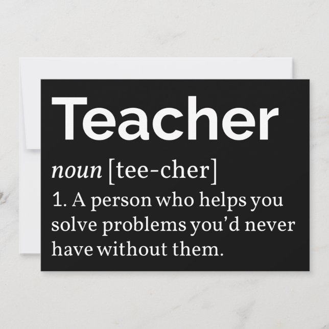 Lehrerdefinition Einladung (Vorderseite)