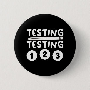 Lehrerentwürfe für männliche weibliche Tests Button