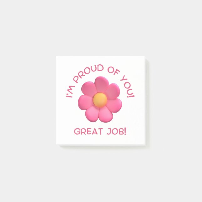 Lehrerermutigung, rosa Blume süß Mädchenhaft Post-it Klebezettel (Vorderseite)
