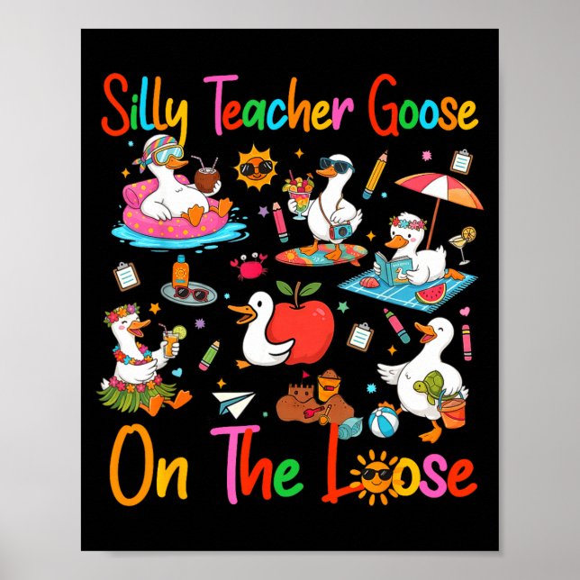 Lehrergans Sommerferien letzter Schultag  Poster (Vorne)