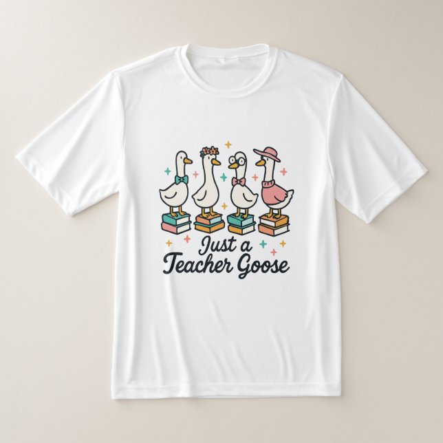 Lehrergans Süße Gänse Auf Büchern T-Shirt (Ablage )