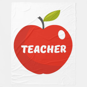 Lehrergeschenk Apfel Fleecedecke