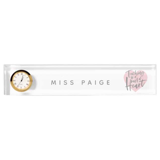 Lehrergeschenk-Aquarellherz Namensplakette (Vorderseite)