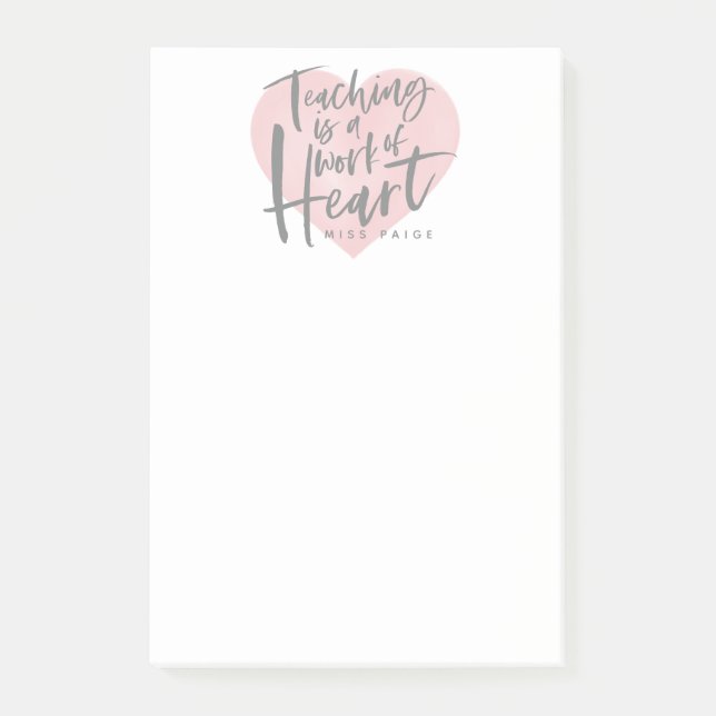 Lehrergeschenk-Aquarellherz Post-it Klebezettel (Vorderseite)