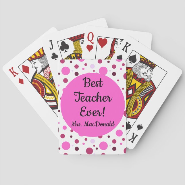Lehrergeschenk beste Lehrerin überhaupt Spielkarten (Rückseite)