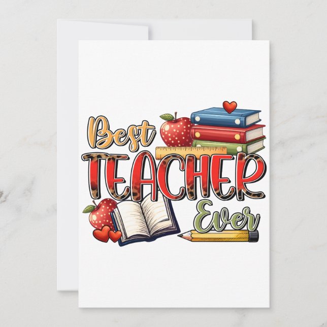 Lehrergeschenk | Bester Lehrer überhaupt Einladung (Vorderseite)
