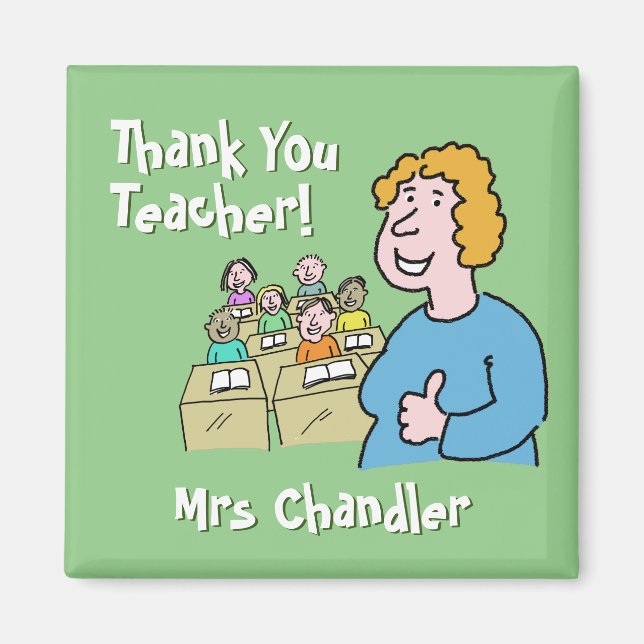 Lehrergeschenk. Danke an eine weibliche Lehrerin Magnet (Vorne)