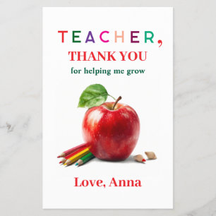 Lehrergeschenk - Flyer mit Dankeschön-Nachricht