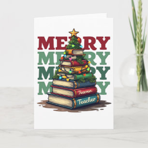 Lehrergeschenk Frohe Weihnachten Lehrer Bücher Karte