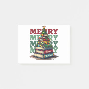 Lehrergeschenk Frohe Weihnachten Lehrer Bücher Post-it Klebezettel