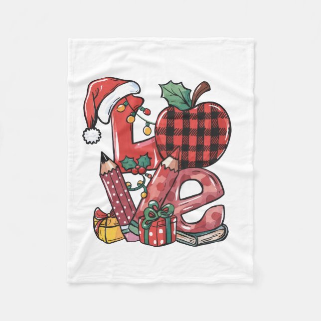 Lehrergeschenk | Frohe Weihnachten Liebe Fleecedecke (Vorderseite)
