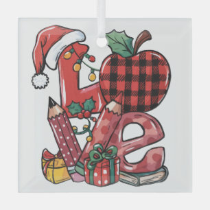 Lehrergeschenk   Frohe Weihnachten Liebe Ornament Aus Glas