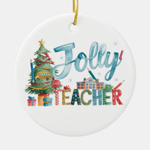 Lehrergeschenk   Frohe Weihnachten Lustiger Lehrer Keramik Ornament