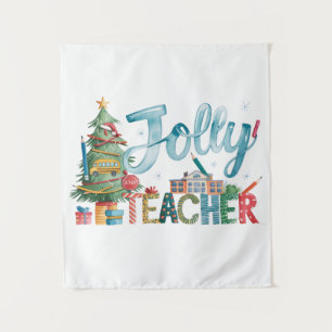 Lehrergeschenk Frohe Weihnachten Lustiger Lehrer Wandteppich