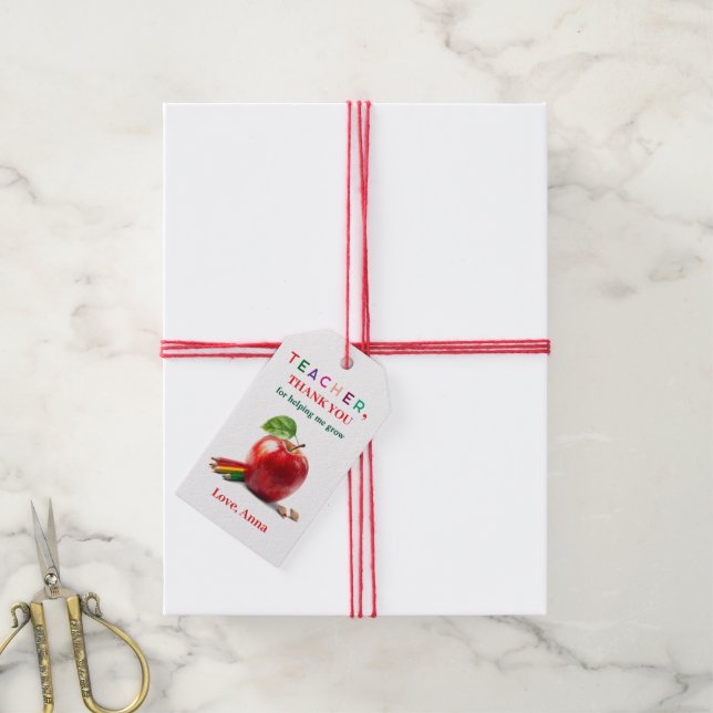 Lehrergeschenk - Geschenkanhänger mit Dankeschön-N (Mit Garn)
