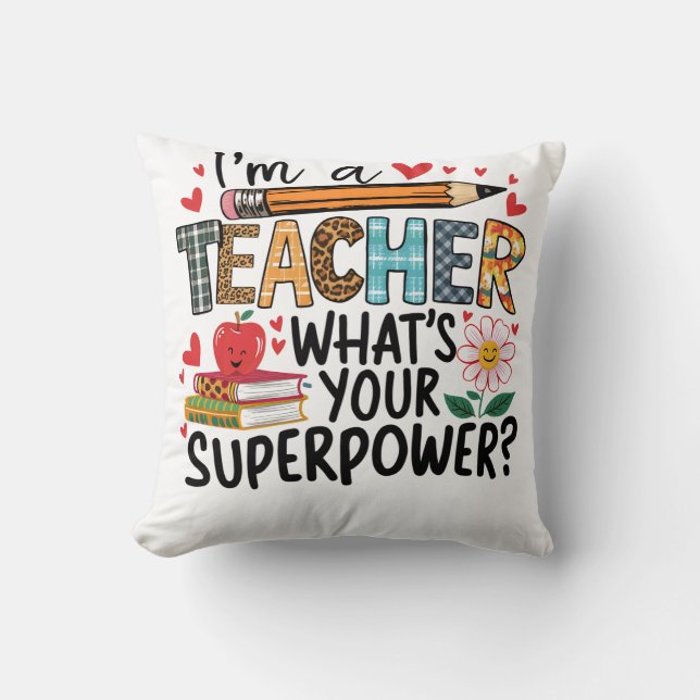 Lehrergeschenk | Ich bin ein Lehrer Kissen (Vorderseite)