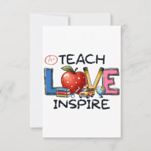Lehrergeschenk Lehre Liebe Inspirieren Dankeskarte